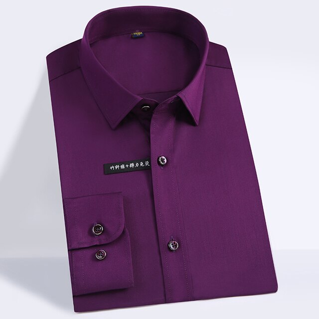 Men's Polyester Single Breasted Full Sleeves Solid Formal Shirt