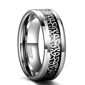 Men's 100% Tungsten Round Pattern Trendy Wedding Luxury Rings