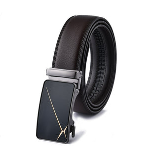 Men's Cowskin Automatic Metal Buckle Luxury Solid Pattern Belt