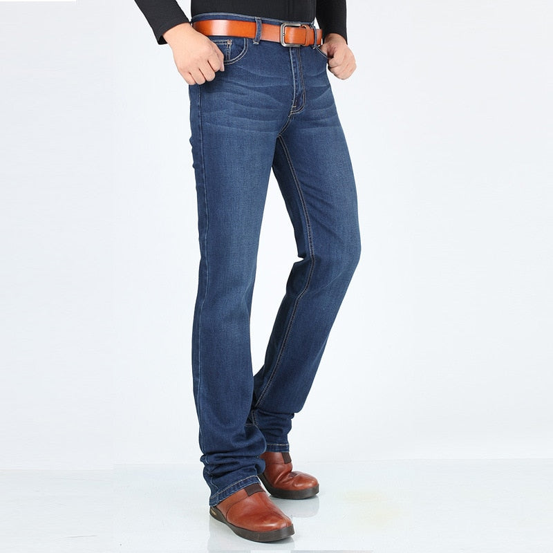 Men's Tencel Medium Waist Zipper Fly Closure Denim Casual Jeans