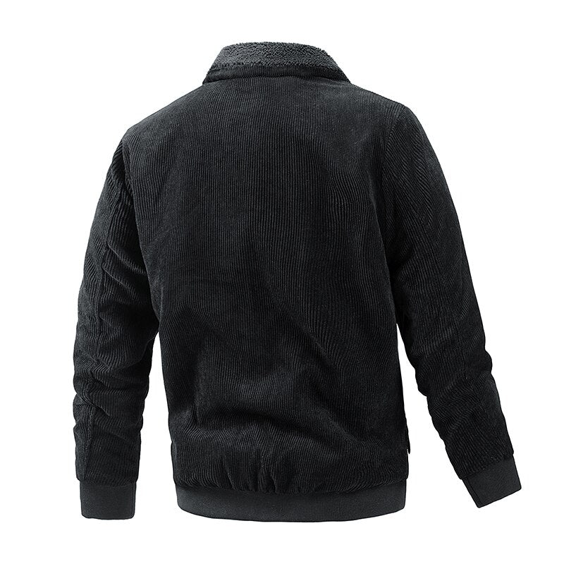 Men's Turn-Down Collar Polyester Full Sleeves Zipper Jacket