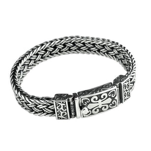 Men's 100% 925 Sterling Silver Link Chain Geometric Bracelet