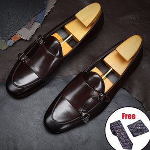 Men's Genuine Leather Round Toe Slip-On Closure Casual Shoes