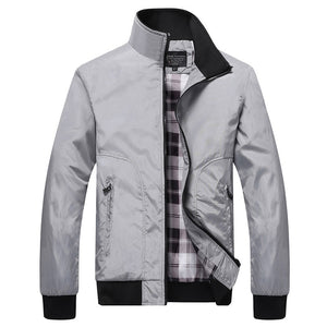 Men's Polyester Full Sleeves Zipper Closure Hip Hop Slim Jacket