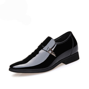 Men's PU Leather Pointed Toe Solid Slip On Closure Formal Shoes