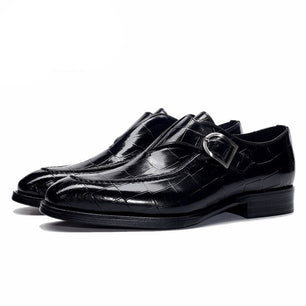 Men's Genuine Leather Pointed Toe Slip-On Closure Formal Shoes