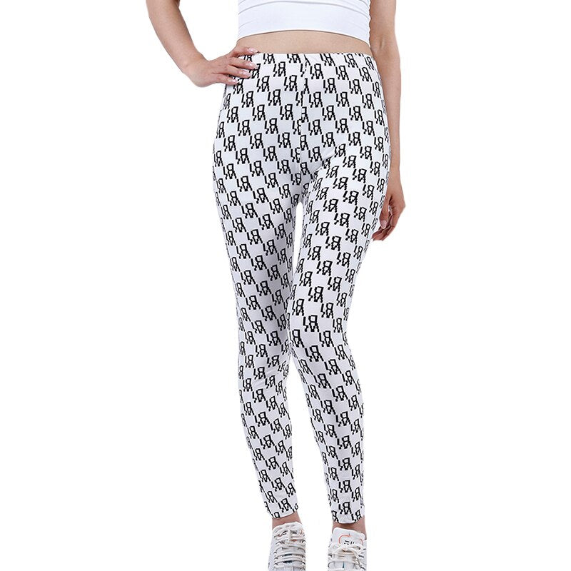 Women's Polyester High Waist Pattern Quick Dry Printed Leggings