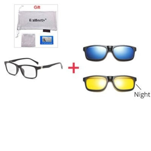 Kid's Acetate Frame TAC Lens Magnetic Clip On Optic Sunglasses