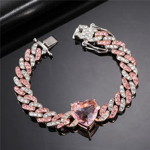 Men's Zinc Alloy Link Chain Toggle Clasp Heart Shape Bracelet