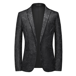 Men's Polyester Full Sleeve Single Button Closure Slim Blazers