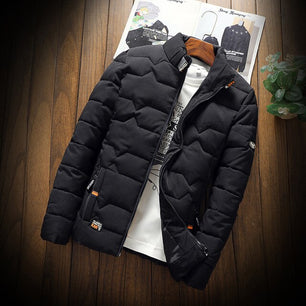 Men's Polyester Long Sleeves Zipper Closure Solid Pattern Jacket