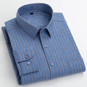 Men's 100% Cotton Turn-Down Collar Single Breasted Casual Shirt