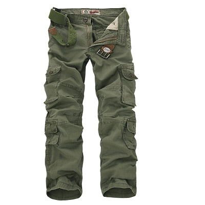 Men's Polyester Full Length Multi-Pocket Zipper Fly Closure Pants