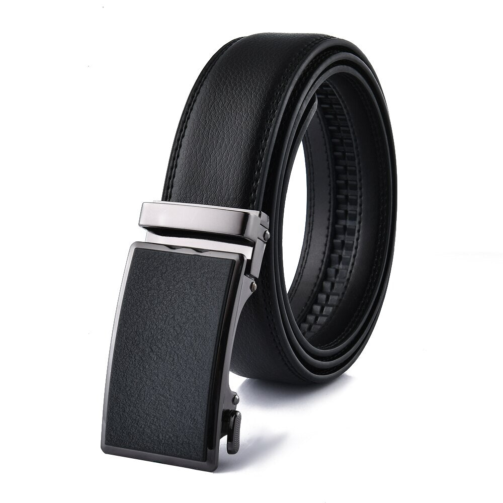 Men's Cowskin Automatic Metal Buckle Luxury Solid Pattern Belt