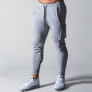 Men's Polyester Drawstring Closure Fitness Sport Wear Gym Trouser