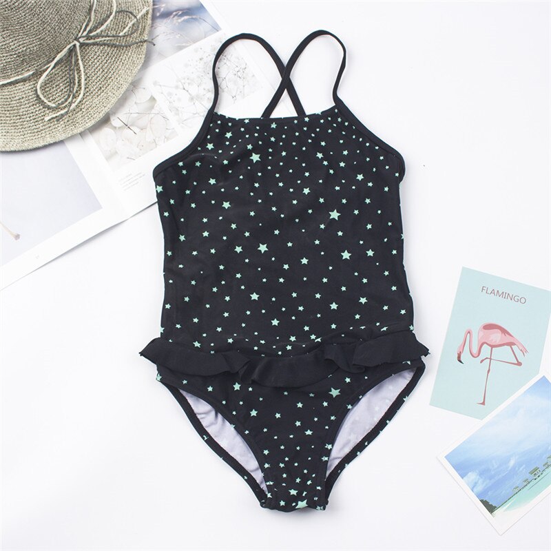 Kid's Polyester One Pieces Printed Pattern Bathing Swimsuit