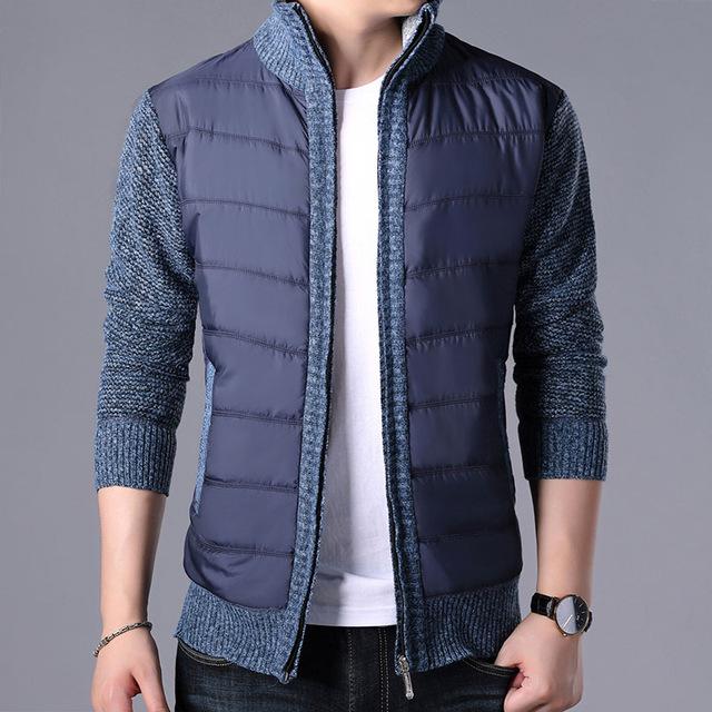 Men's O-Neck Long Sleeves Vest Pattern Thick Winter Sweater