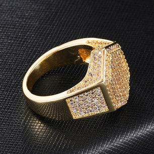 Men's Copper Zircon Hip-Hop Pave Setting Trendy Elegant Ring