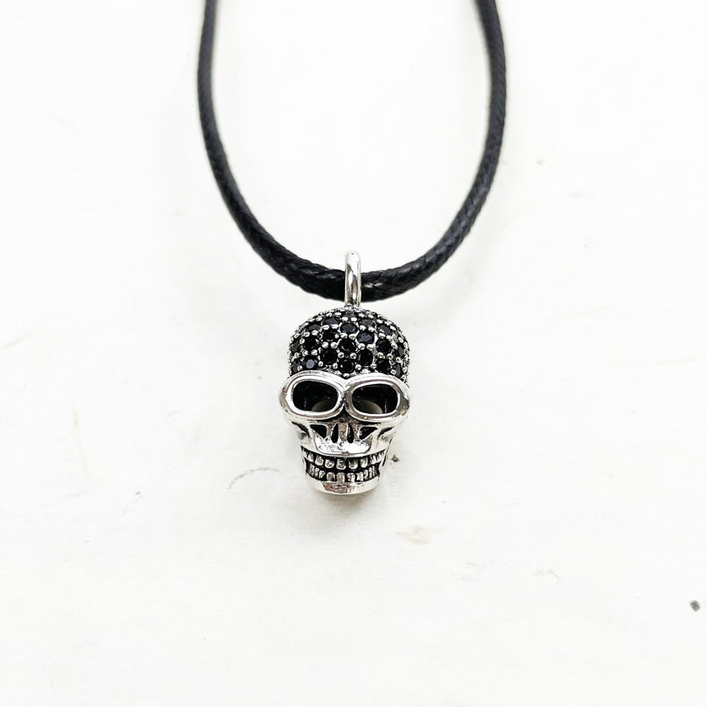 Men's 100% 925 Sterling Silver Rope Chain Skeleton Necklace