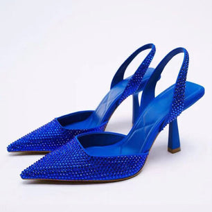 Women's PU Pointed Toe Slip-On Thin Heels Wedding Pumps Shoes