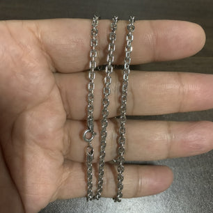 Men's 100% 925 Sterling Silver Link Chain Geometric Necklace