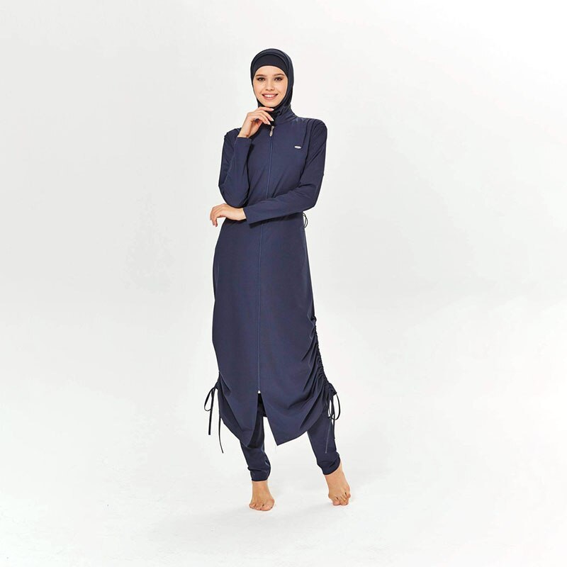 Women's Arabian Spandex Full Sleeves Solid Beach Swimwear Dress