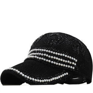 Women's Cotton Rhinestone Pattern Casual Wear Baseball Caps