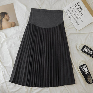 Women's High Waist Pleated Pattern Winter Wear Maternity Skirt