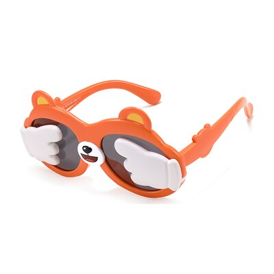 Kid's Acetate Frame Flexible Anti UV Protection Oval Sunglasses