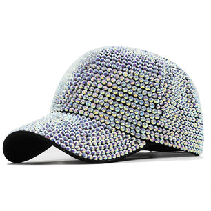 Women's Cotton Adjustable Rhinestone Pearl Sequins Caps