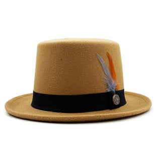 Women's Wool Traditional Animal Feather Pattern Casual Trendy Hat