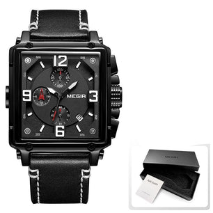 Men's Alloy Buckle Clasp Water-Resistant Quartz Square Watches