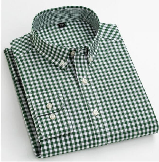 Men's Turndown Collar Single Breasted Plaid Pattern Casual Shirts