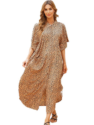 Women's Polyester Front Button Closure Kaftan Beachwear Cover Up