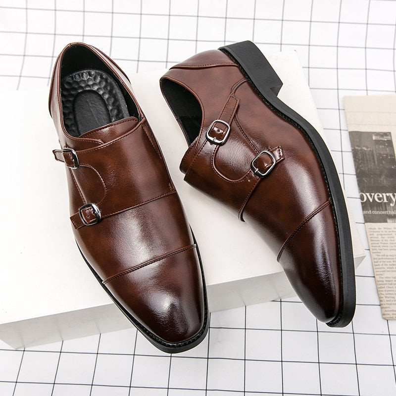 Men's Microfiber Pointed Toe Slip-On Closure Formal Wear Shoes