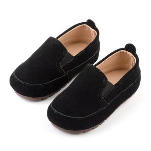 Kid's Genuine Leather Round Toe Slip-On Closure Solid Shoes