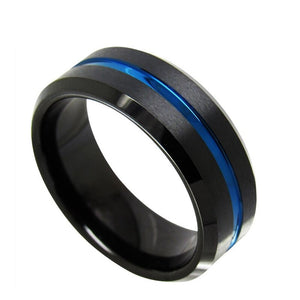 Men's Metal Tungsten Round Shaped Trendy Engagement Party Ring