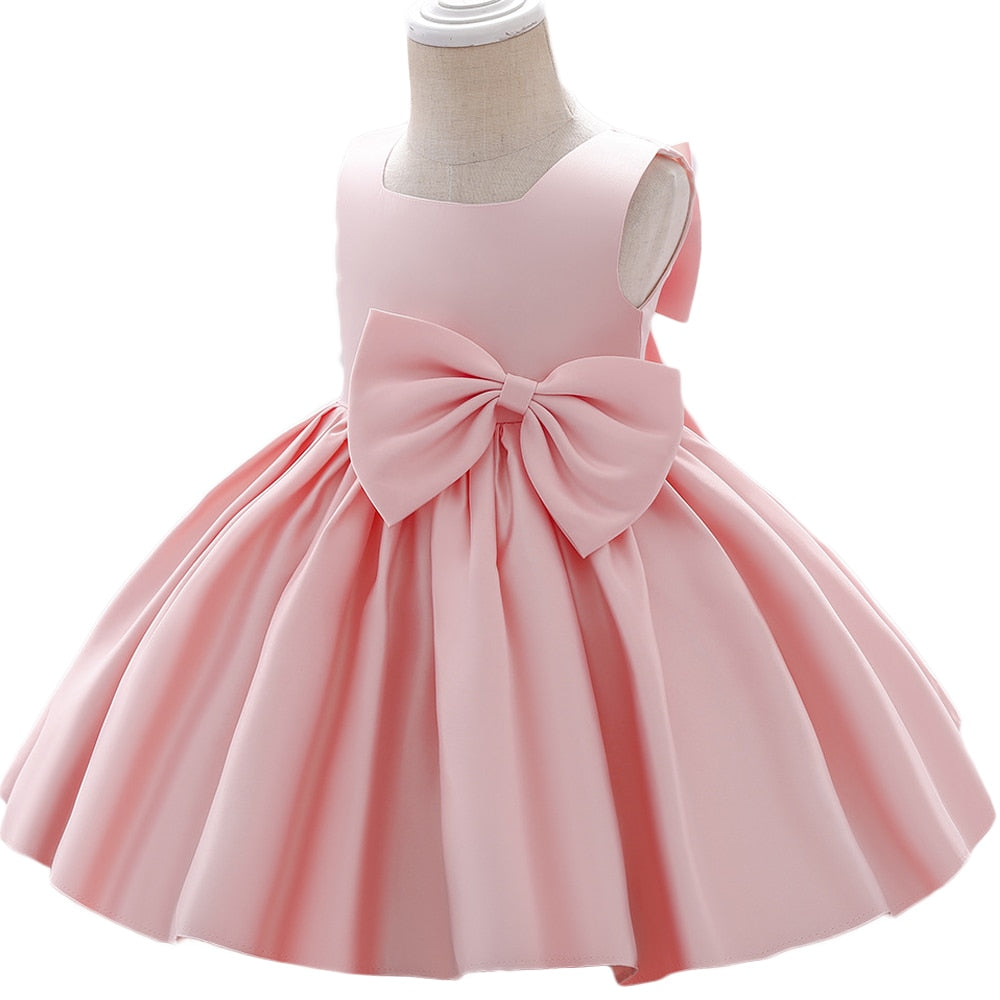 Kid's Polyester Square Neck Sleeveless Princess Wedding Dress