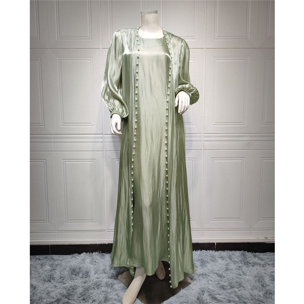 Women's Arabian Polyester Full Sleeve Plain Casual Long Abaya