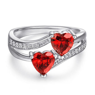 Women's 100% 925 Sterling Silver Heart Shaped Engagement Ring