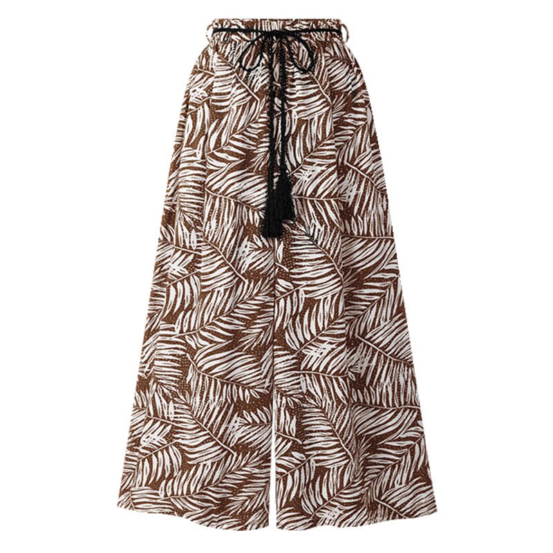 Women's Polyester Elastic Waist Closure Printed Beach Wear Pants