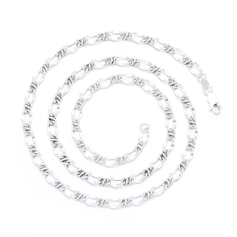 Men's 100% 925 Sterling Silver Hip-Hop Water-Wave Necklaces