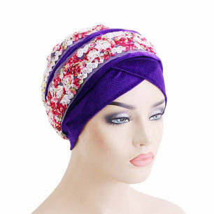 Women's Arabian Polyester Headwear Flower Hijabs