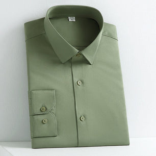 Men's Polyester Single Breasted Full Sleeves Solid Pattern Shirt