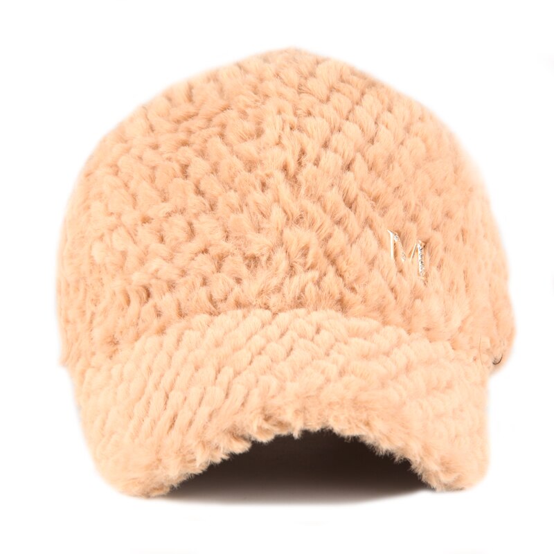 Women's Wool Adjustable Strap Sun Protection Solid Baseball Cap