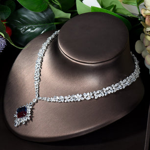 Women's Copper Cubic Zirconia Bridal Wedding Trendy Jewelry Set