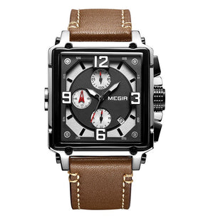 Men's Alloy Buckle Clasp Water-Resistant Quartz Square Watches