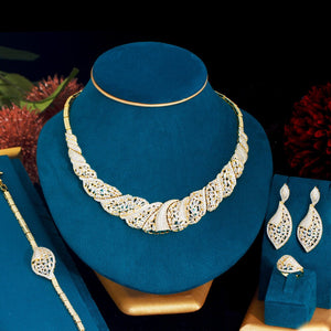 Women's Copper Cubic Zirconia Vintage Bridal Wedding Jewelry Sets