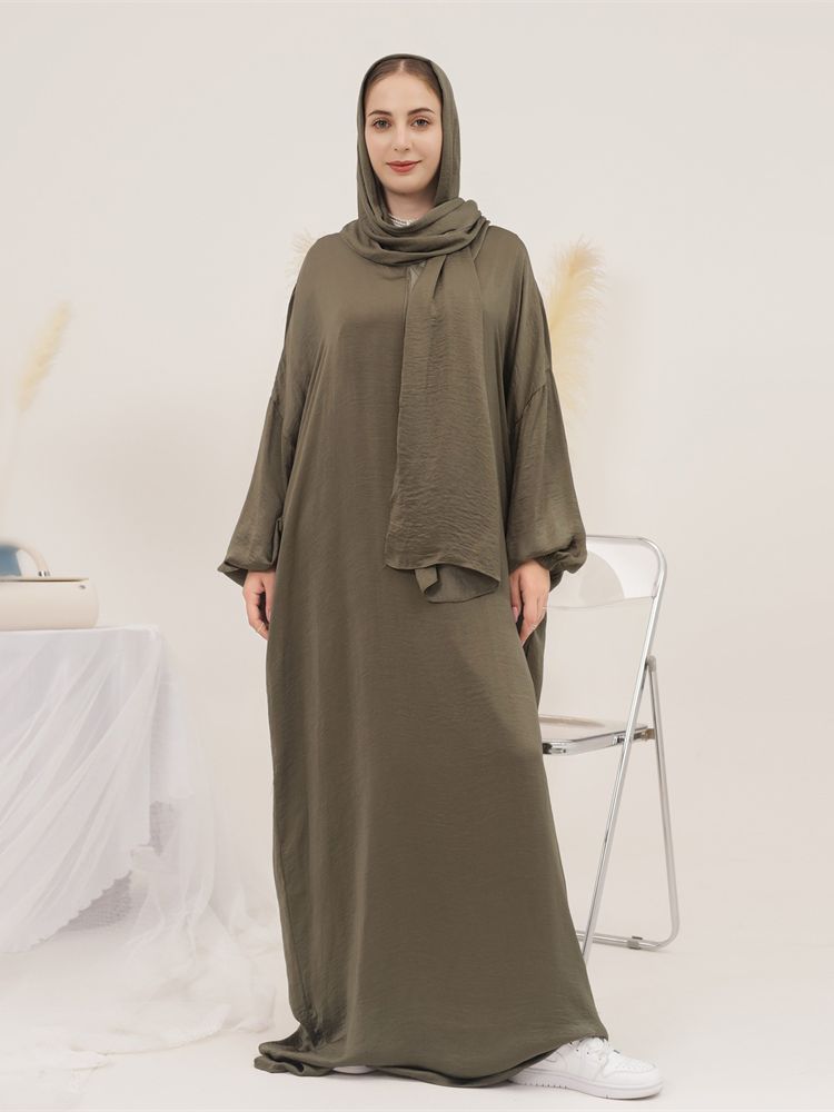 Women's Arabian Polyester Full Sleeves Solid Pattern Casual Abaya