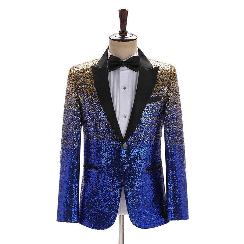 Men's Polyester Full Sleeve Single Button Closure Wedding Blazer